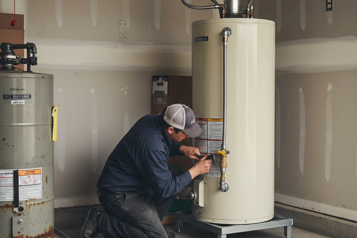 Water heater and shutoff valve replacement in Hampstead